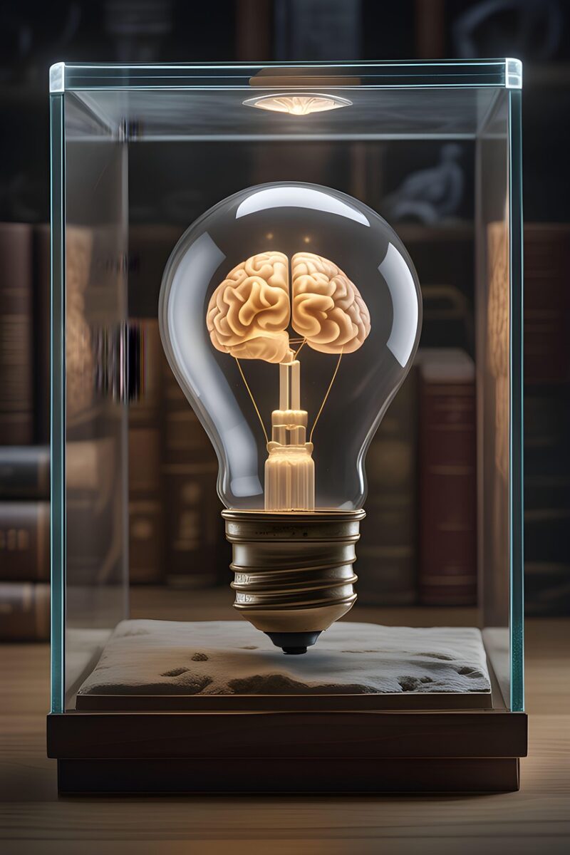 ai generated, light bulb, brain, idea, think, bright idea, lighting, lamp, energy