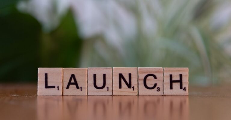 Scrabble tiles spelling 'launch' reflecting entrepreneurship and innovation.